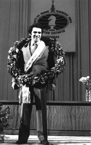 Garry Kasparov winning the World Chess Championship in 1985.